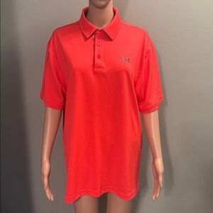 Under Armour Bright Red golf Polo Shirt size large